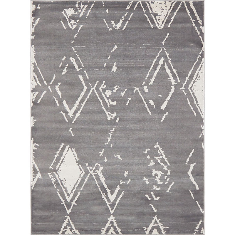 Tapis à motif géométrique gris Heights, Rectangle 5 pi x 8 pi
