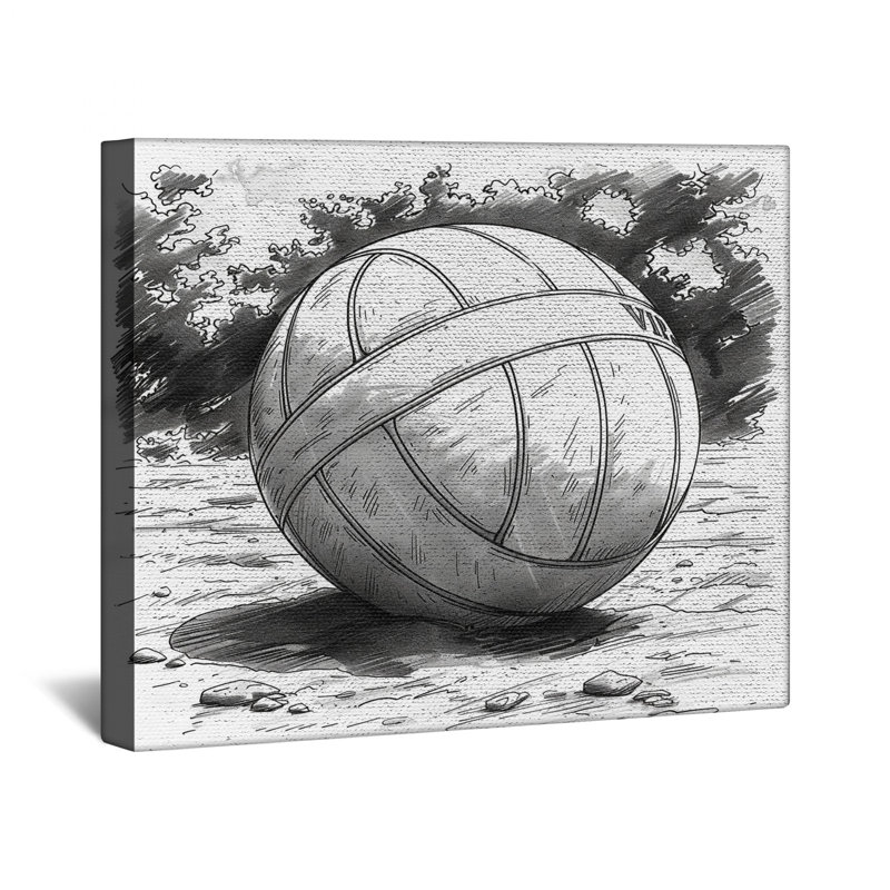 Volleyball toile tendue avec châssis - décoration murale sport en plusieurs tailles, 20 x 30 inches