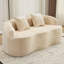 Canapé courbé avec accoudoir rond, canapé à compression avec 2 coussins, canapé crème pour petit espace, salon, chambre à coucher, sans assemblage-1152352548