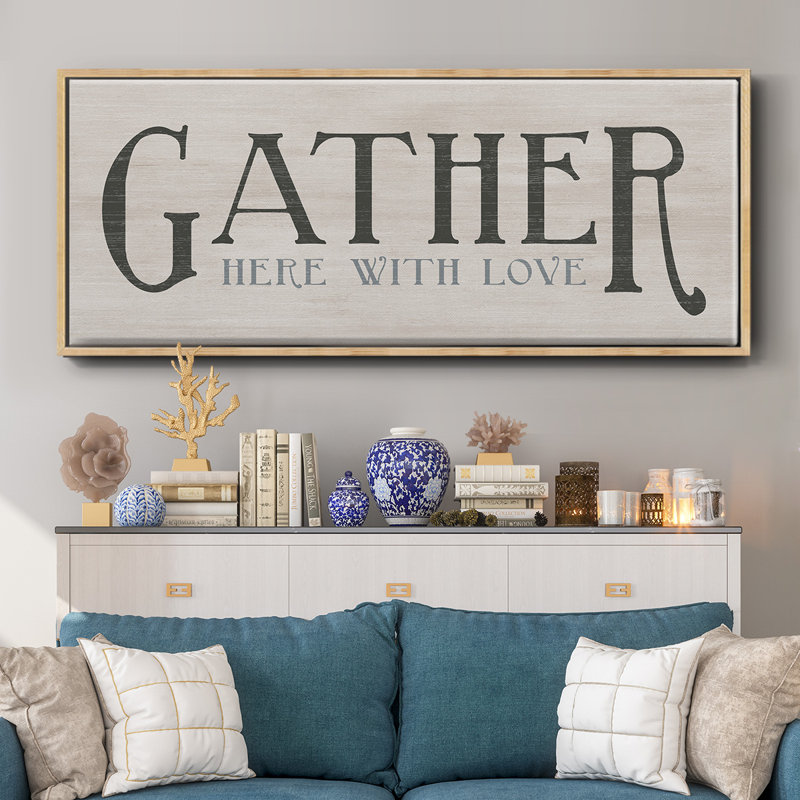«Gather With Love», toile encadrée, H 20 po x l 50 po