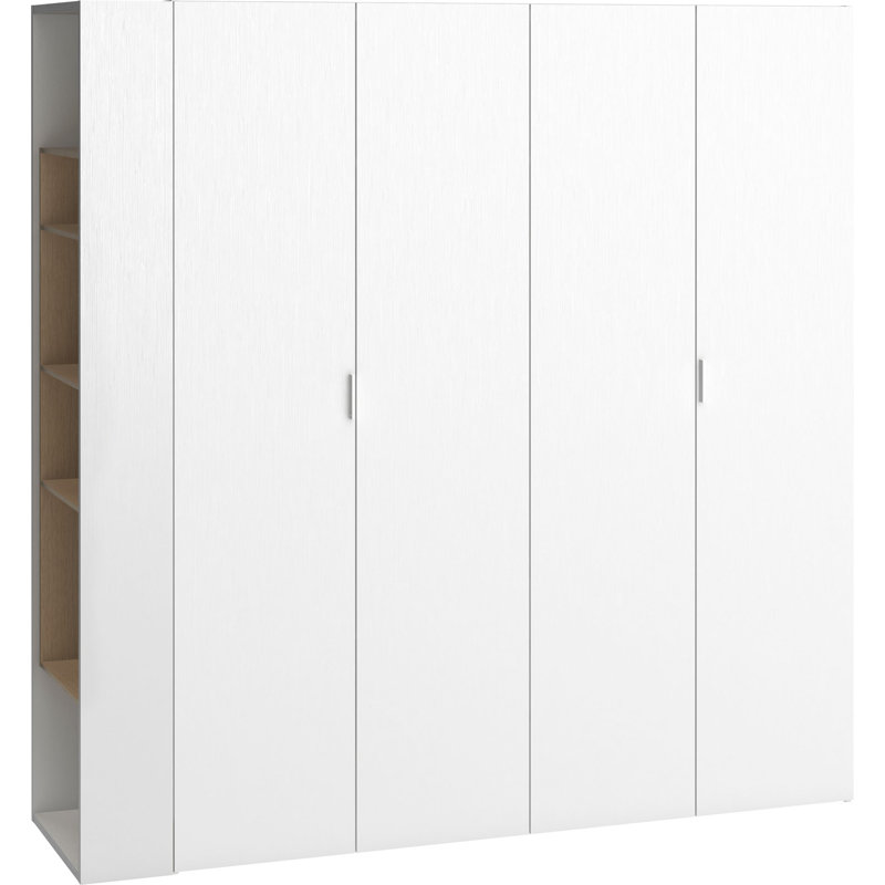 Reba Bookcase, White/Oak, H240 x W57 x D22cm