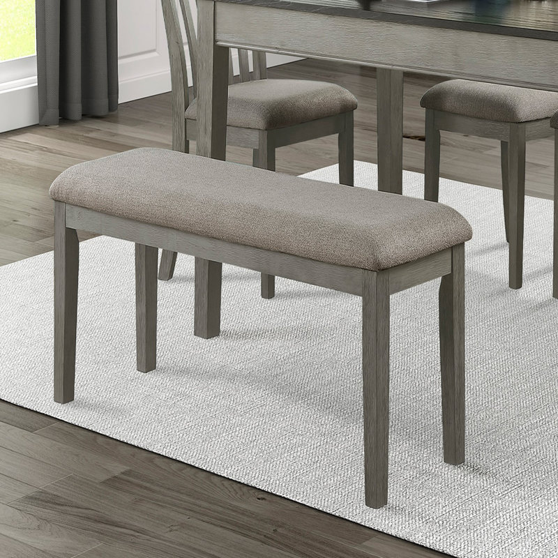 Table de salle à manger style champêtre avec tiroirs Country, Gris, Table, 4 chaises, banc, Gray