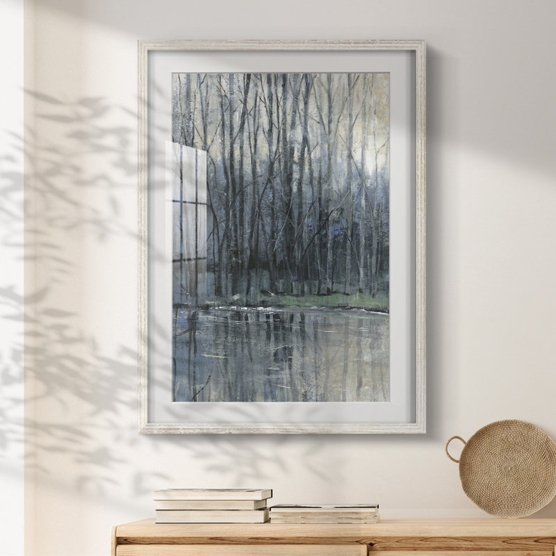 Verre bleu Catalina Island - toile tendue avec châssis, H 19,5 po x l 16,5 po, Blanc