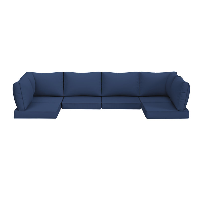Abbel Outdoor 3.5'' Replaceable Cushion Set Seat and Back Cushions (Set of 6 Cushions, 6 Backrests, 2 Corner Cushions)-Cushion Set Only