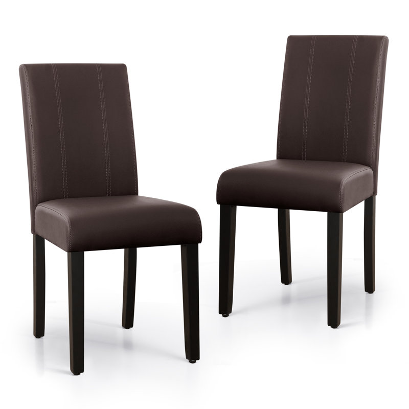 Mitman PU Leather Waterproof Dining Chair, Brown, 2