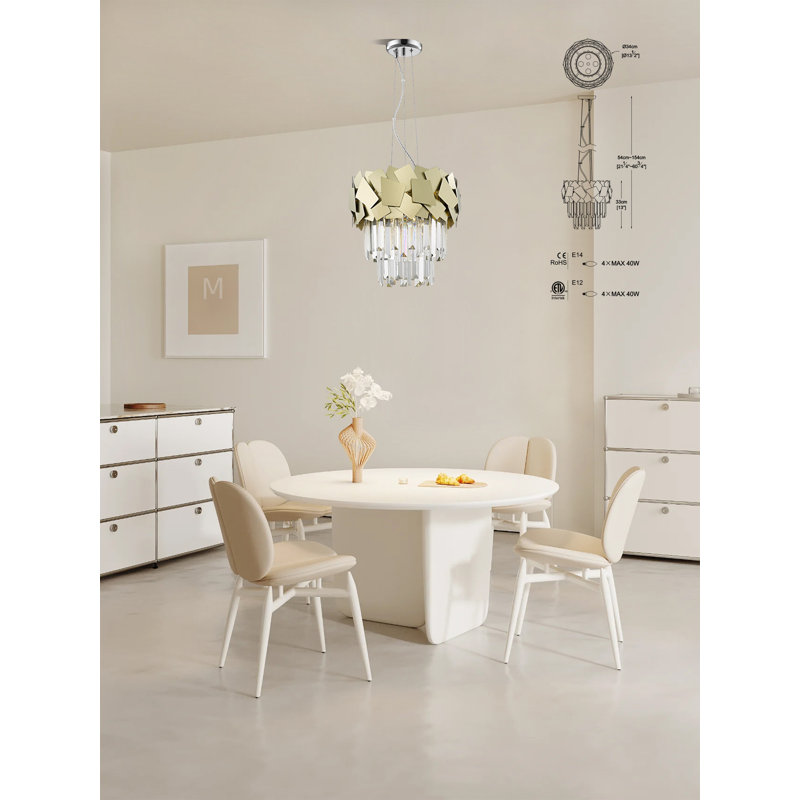 Anastaysia 4 - Light Crystal Chandelier, Gold