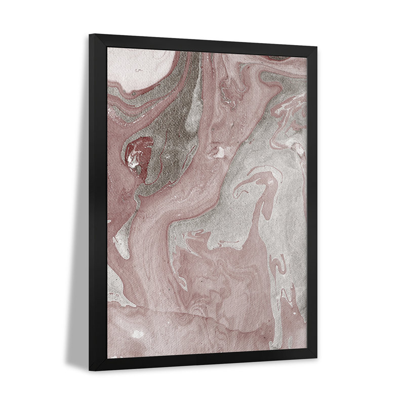 Motifs marbrés roses et gris - reproduction d'art mural - affiche de galerie, H 24 po x l 16 po