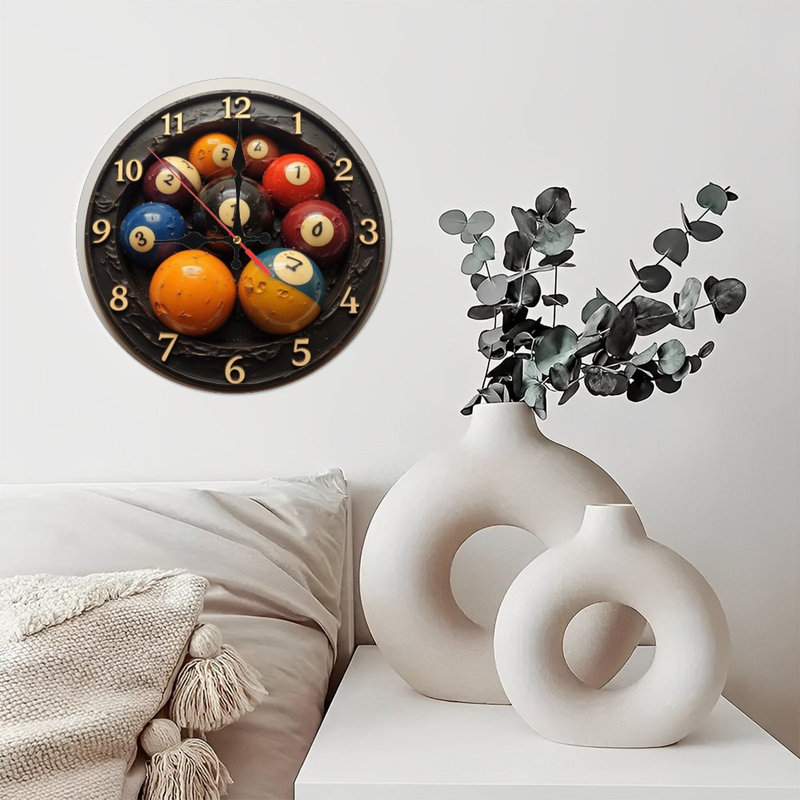 Billiard Balls Wall Clock Unique Design