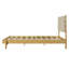 Cadre de lit plateforme en bois d'hévéa de qualité supérieure, cadre de lit grand avec tête de lit inclus, lit Mid-Century moderne de couleur beige-1450740714