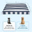 Lit pour animaux de compagnie résistant à l'eau 36 po PETMAker pour grands chiens - Housse lavable amovible et fond antidérapant, bleu marine-126450990-126450993