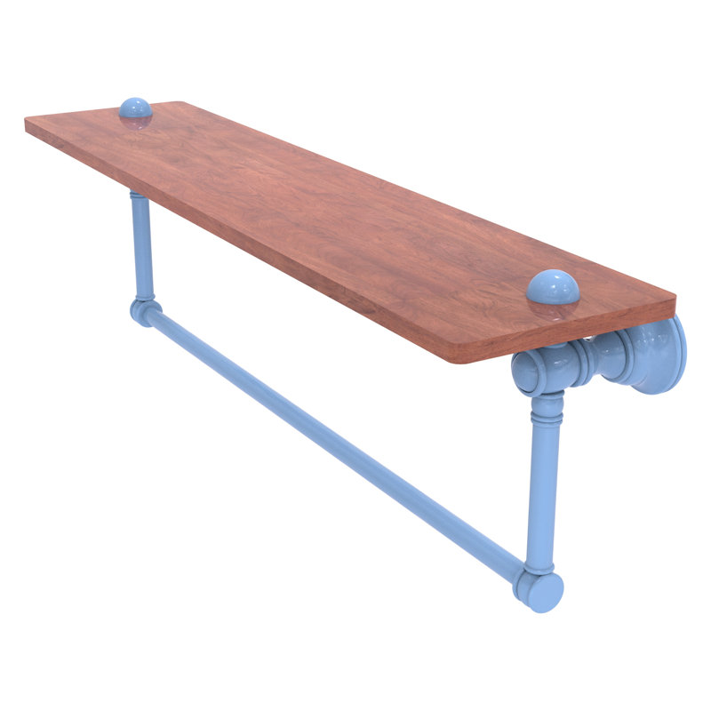 Tablette flottante avec barre à serviettes Carolina, H 7 po x l 22 po x P 5,54 po, Bleu troll plat