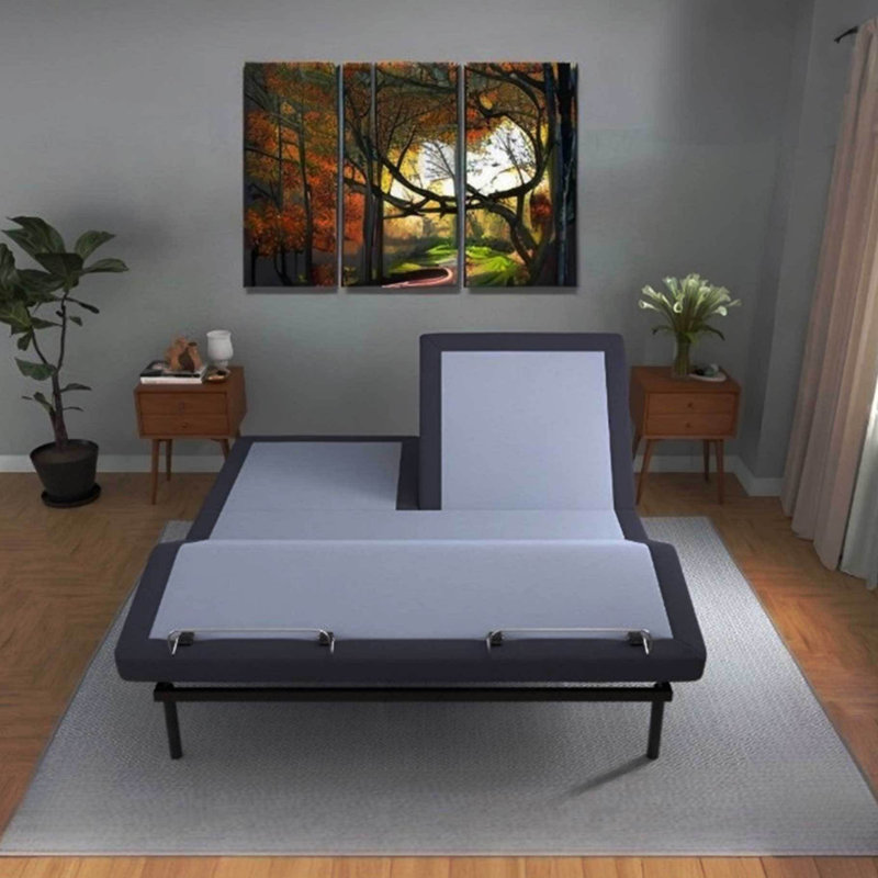 Base de lit réglable à plateau divisé avec réglage de la position de la tête et des pieds sans effort pour un confort et une détente optimaux