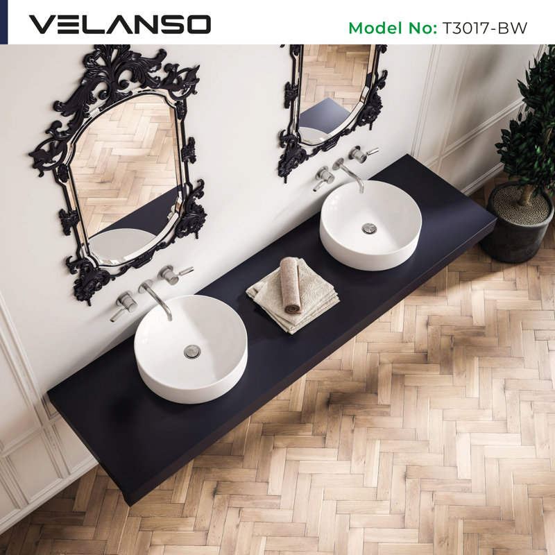 Velanso Verontis 17'' Fireclay Circular Bathroom Sink