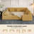 Kaneki 6 - Piece Slipcovered Corduroy Sectional Sofa Sleeper Couch-336255270-353185388