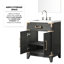 Armoire de salle de bain en chêne noir l 24 po x P 18 po avec comptoir en acrylique, robinet inclus et 24 po Comptoir poli à la main H Mirror-1897093571