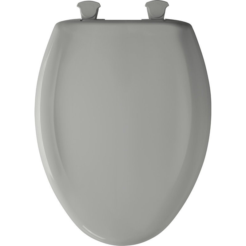 Siège de toilette allongé en plastique, Gris glacial