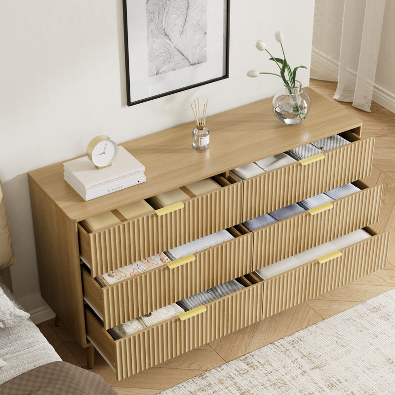 Ensemble de chambre à coucher 3 pièces (1 commode + 2 tables de chevet), Chêne