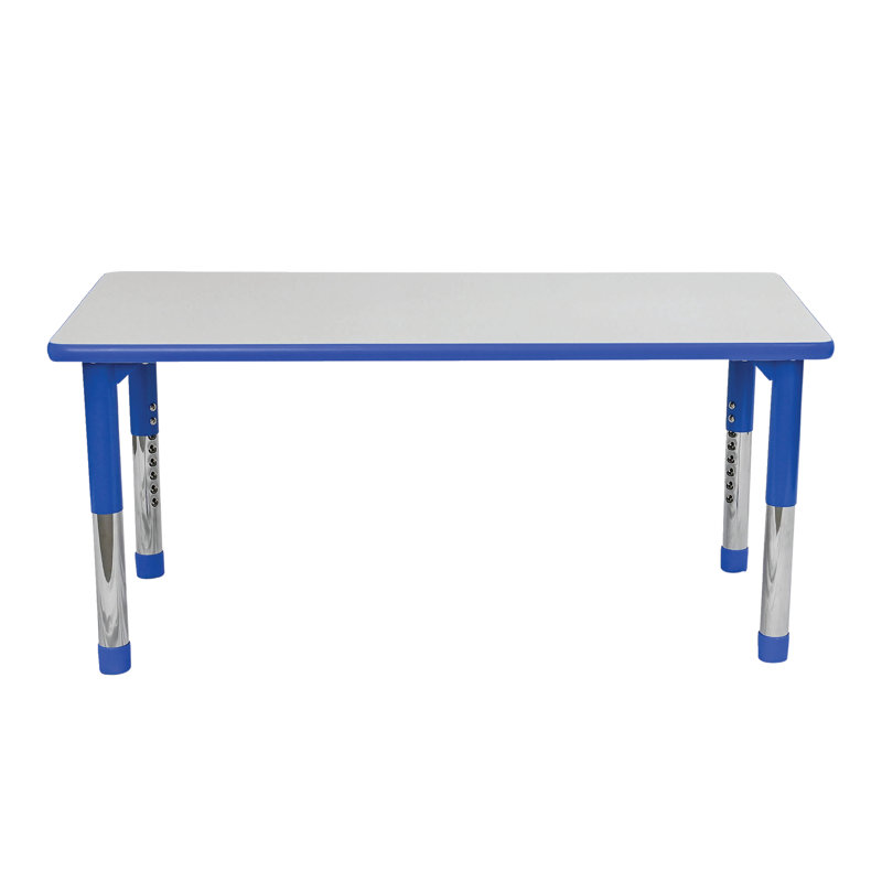AS AS GROW Table rectangulaire réglable , H 24 po x l 48 po x P 22 po, Gris/bleu, Bleu / chrome