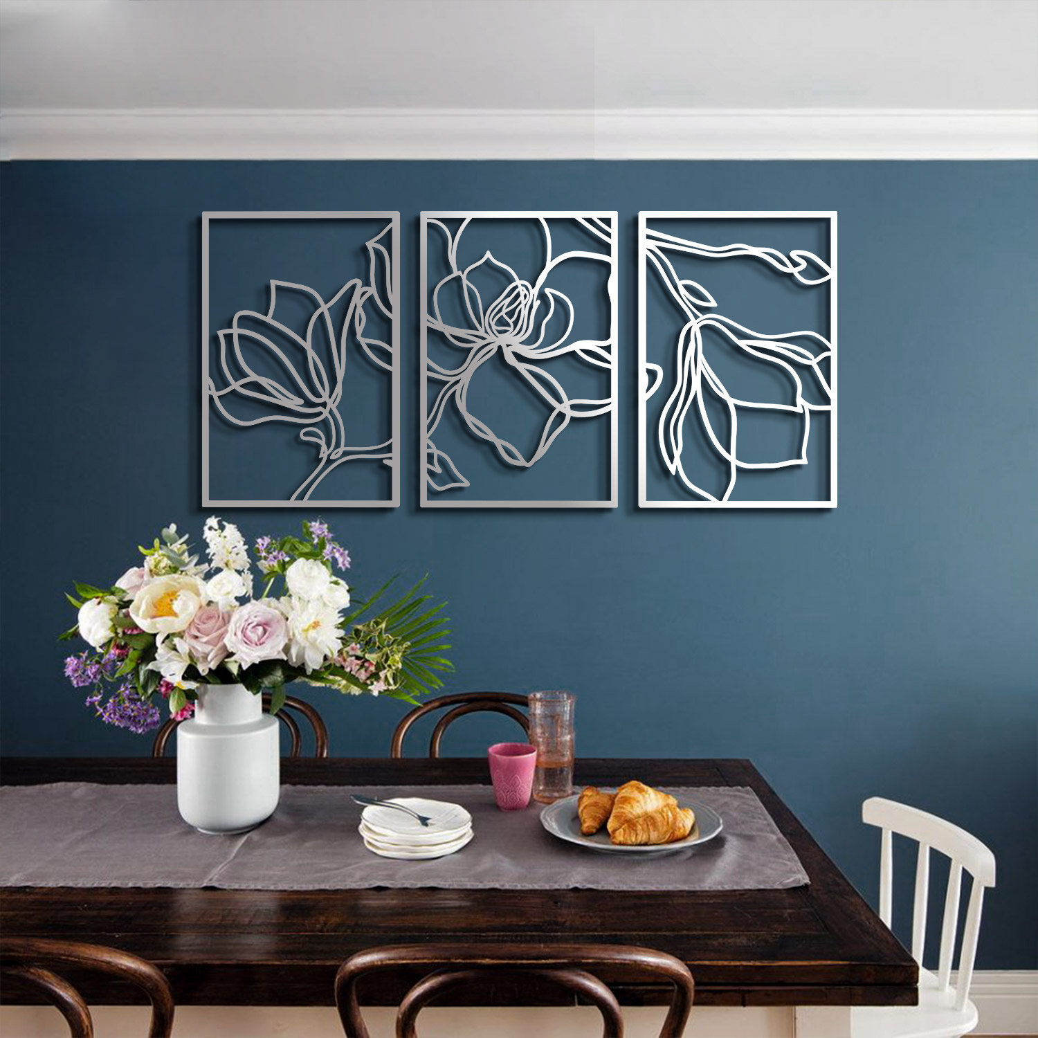 Red Barrel Studio® Piece Metal Floral Line Art Wall Décor Set  Reviews  Wayfair