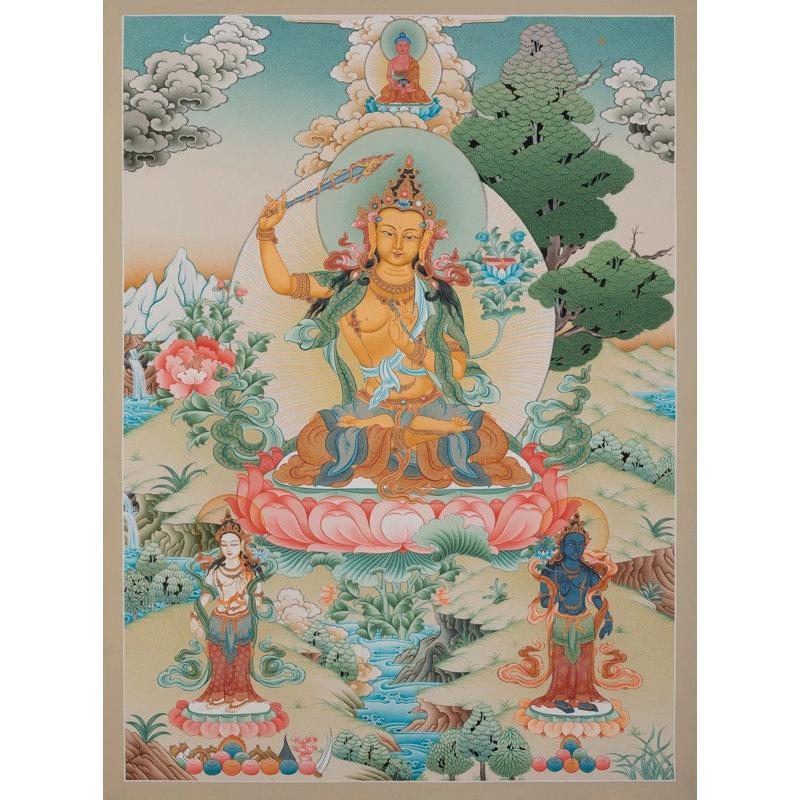 Manjushree Thangka (Brocadeless Thangka)