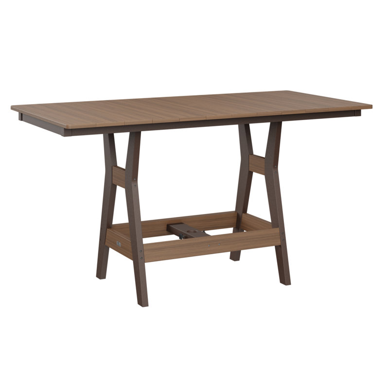 Harbor Outdoor Bar Table, Chocolate Brown, Antique Mahogany, 35.5" H x 66" W x 33" D