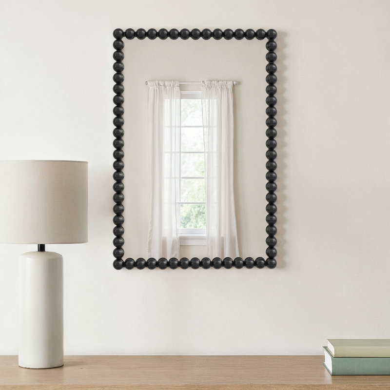 Sanne Metal Mirror, 30" H x 20.5" W, Matte Black