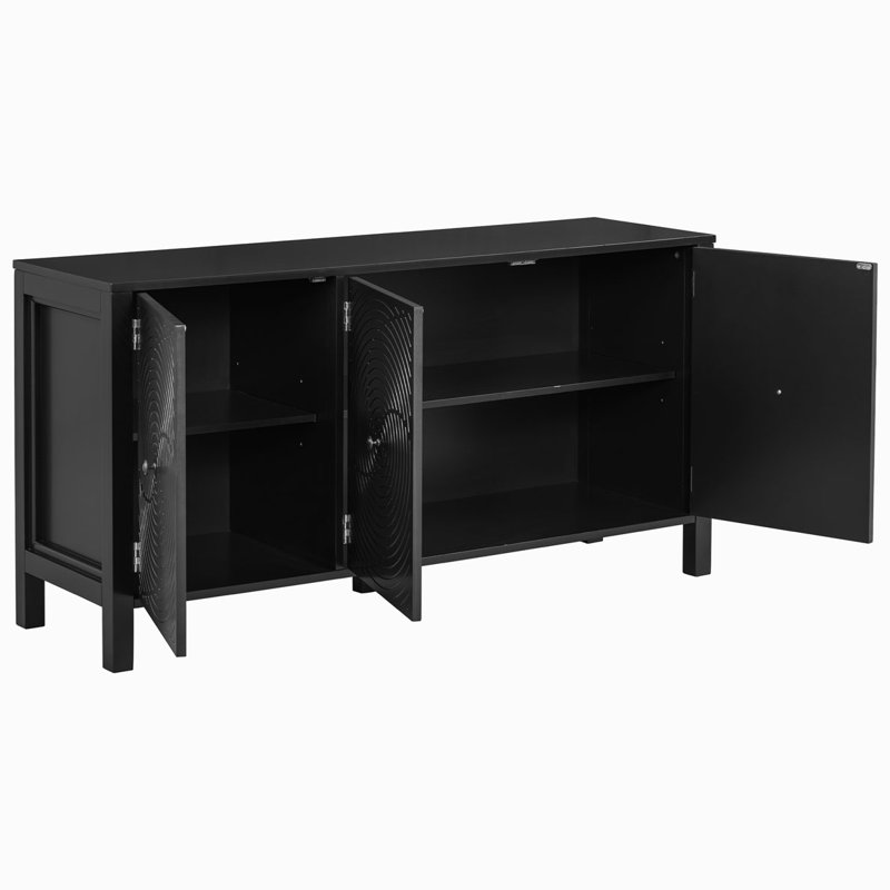 Storage Wood Console Table, Black