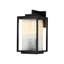 Outdoor 2-Light Black Square Cage Lantern Wall Sconce 