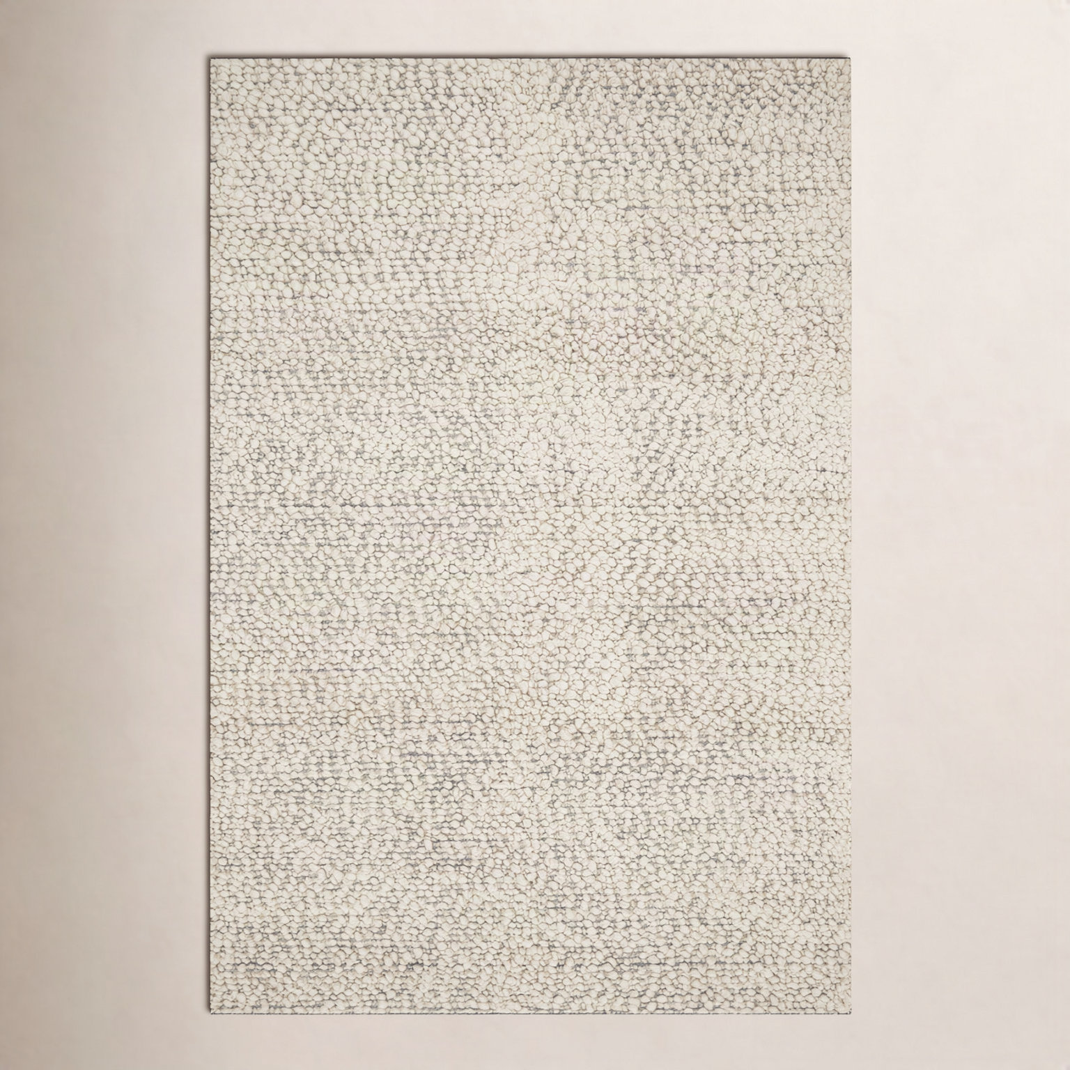 Charter Ivory Hand-Knotted Wool Rug, Rectangle 5' x 7'6"