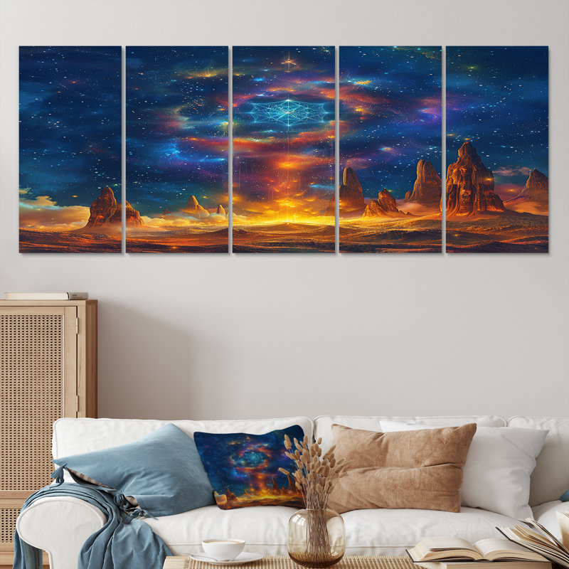 Ensemble de 5 décorations murales Magic Crystal, H 32 po x l 80 po