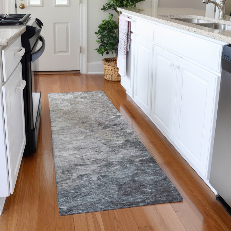 Premium Machine Washable Slesnick AMF1674 Abstract Rug, Runner 2'3" x 7'6"