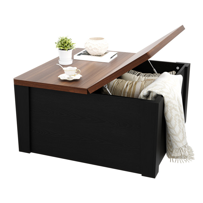 Coffee Table, Brown / Black, Black