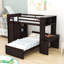 Lit mezzanine simple pour enfants avec lit autonome et tiroirs Fetterly-388079228