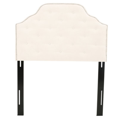 Twin Sized Headboard In , Displaying Exquisite Button Tuft Work Fabric With Contemporary Flair And Gorgeous Tufting