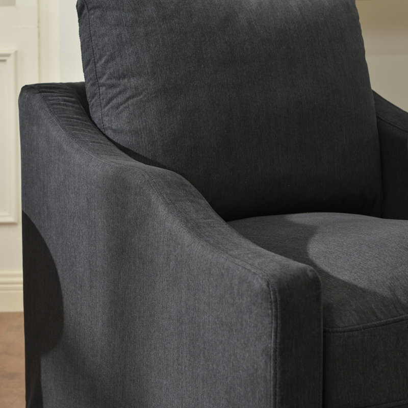 Fauteuil demi-tonneau pivotant rembourré de 28 po de largeur, Black