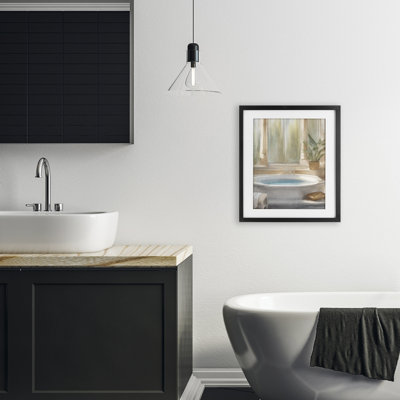 Serenity Bath Bathroom Scene Framed Print Under Glass, design by Kim Allen