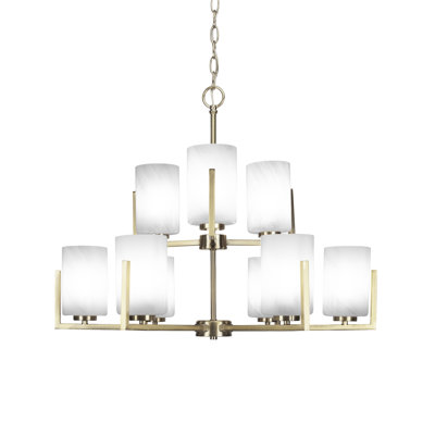 Lustre 9 lumières à lumière blanche Atlas