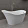 59" x 28" Freestanding Soaking Acrylic Bathtub with Reversible Drain