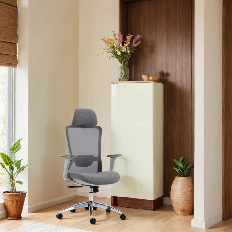 Chaise de bureau pivotante 360 °, Gris/argent