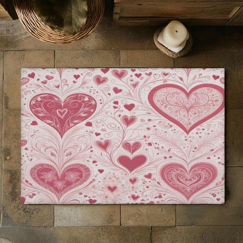 Tapis tressé rose doux, Rectangulaire 3 pi x 5 pi