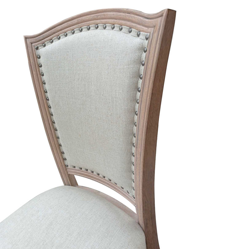 Chaise de salle à manger rembourrée Shiketa, Naturel rustique