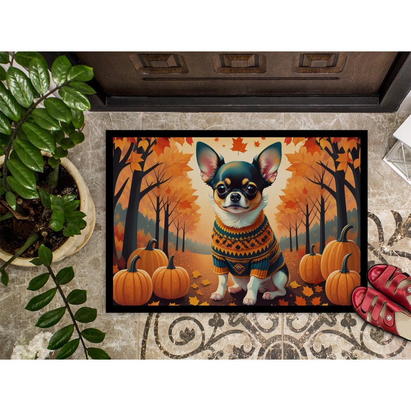 Tapis d'entrée antidérapant Ofelya Chihuahua, L 24 po x L 36 po