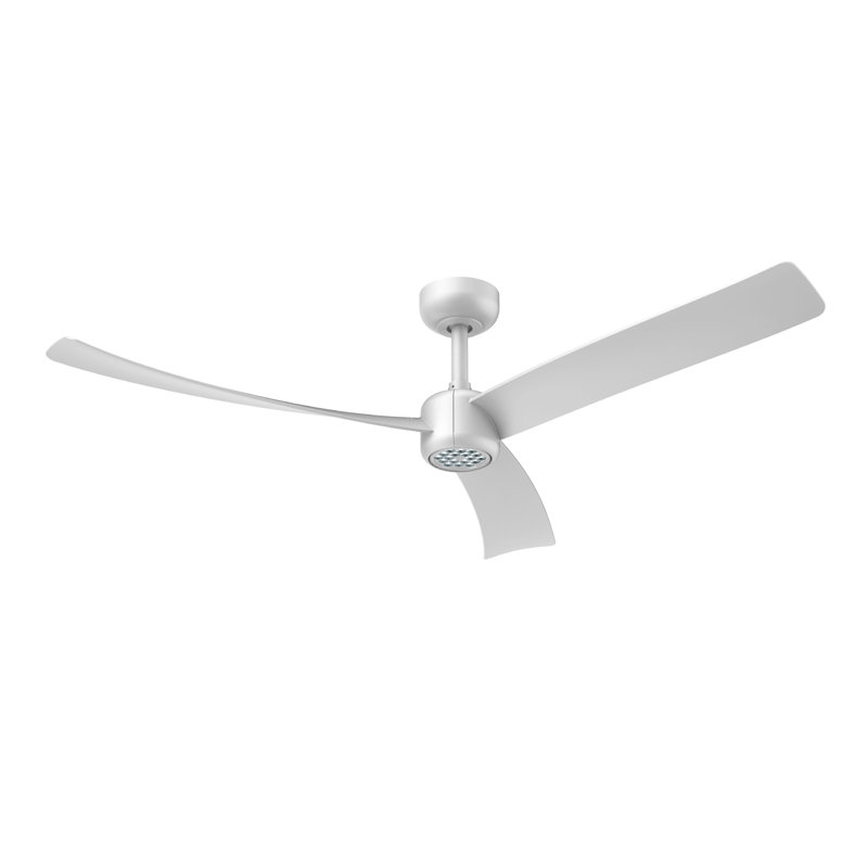 52 Inch Ceiling Fan With Led Night Light Remote Control, White with White Blades
