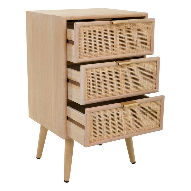 Brahm 42cm W Solid + Manufactured Wood Bedside Table