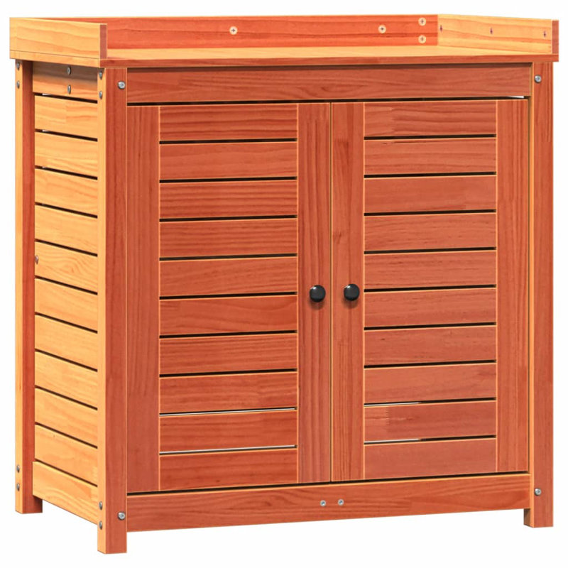Wood Potting Bench, Wax brown