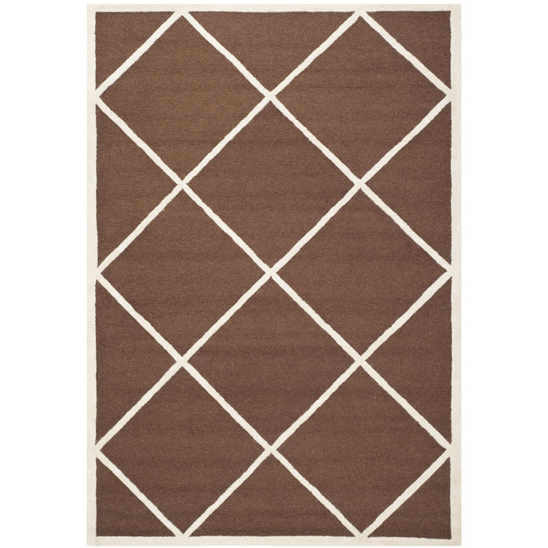 Sanyla Hand Tufted Wool Geometric Rug, Rectangle 4' x 6'