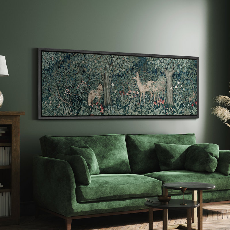 «Classic Woodland Deer Inest Modern Art Relax / Calm WarmExtra Large Wall Decor», reproduction encadrée, H 20 po x l 60 po