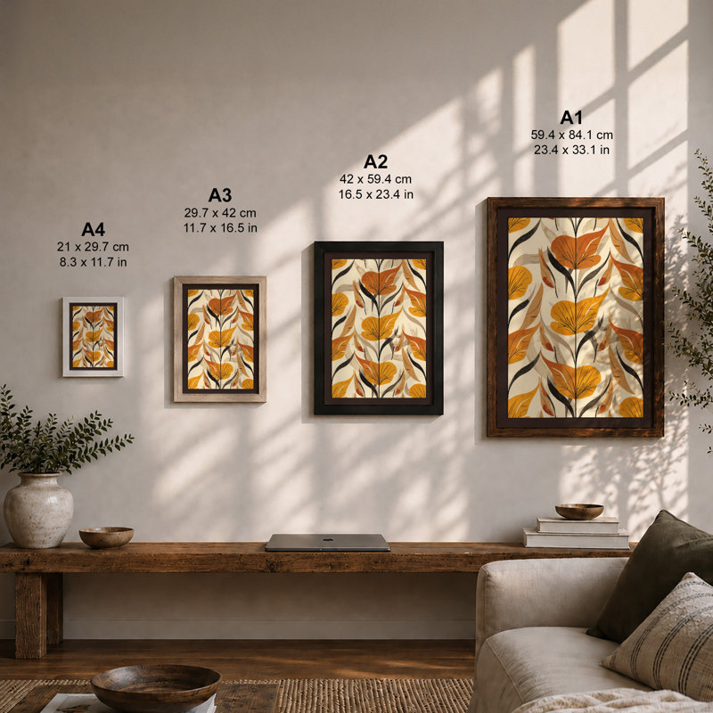Autumn Florals Botanical - Framed Print, Unframed, A2 - 59.4 x 42.0 cm