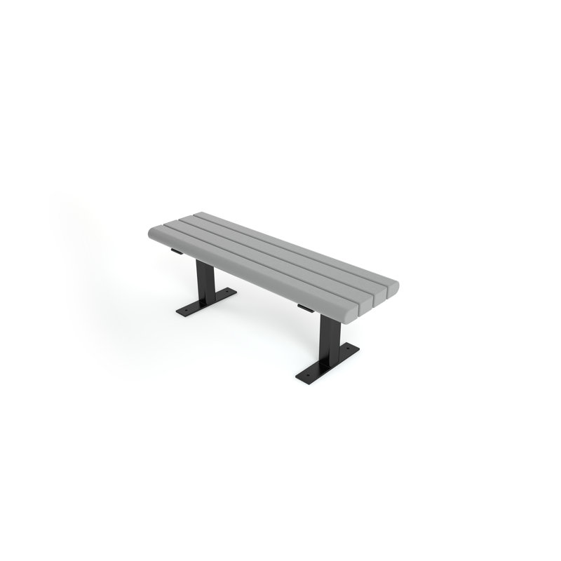 Banc de parc en plastique recyclé creekside, 4 pi, Gris