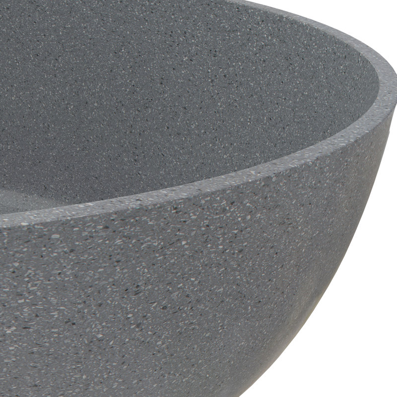 63'' Terrazzo Freestanding Solid Surface Outdoor Soaking Stone Bathtub Concrete